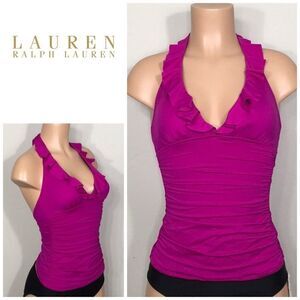 Lauren Ralph Lauren plunge neck tankini top. New